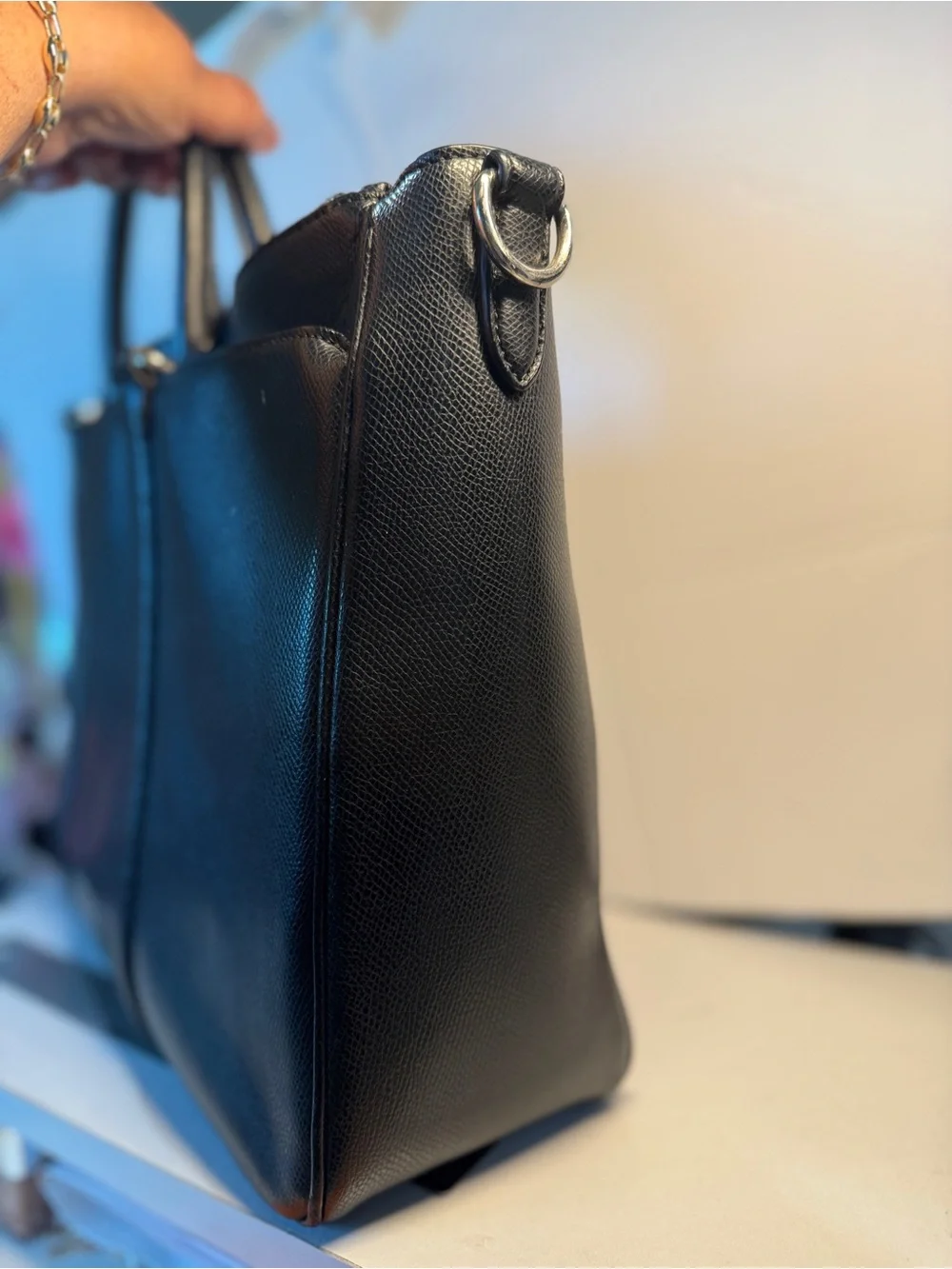 Coach Black Leather Brief Bag - Men unisex leather laptop